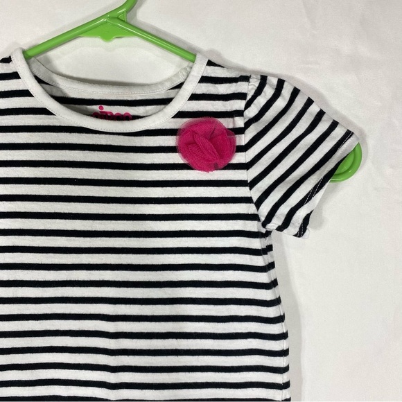 Circo Girl’s Black & White Striped Short Sleeve Tee - Picture 2 of 6